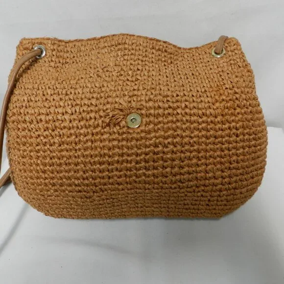 Bally Vintage Straw & Leather shoulder handbag purse made in Italy brown medium - Picture 11 of 16